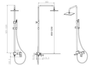 Душевая стойка Boheme Q 148-WR.2 белый/красный